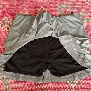 Gray pleated tennis skort